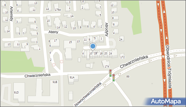 Gdynia, Amora, 12, mapa Gdyni