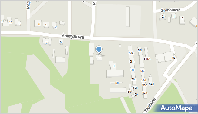 Konin, Ametystowa, 3, mapa Konina