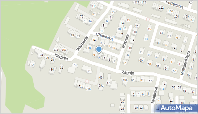 Kraków, Amarantowa, 7, mapa Krakowa