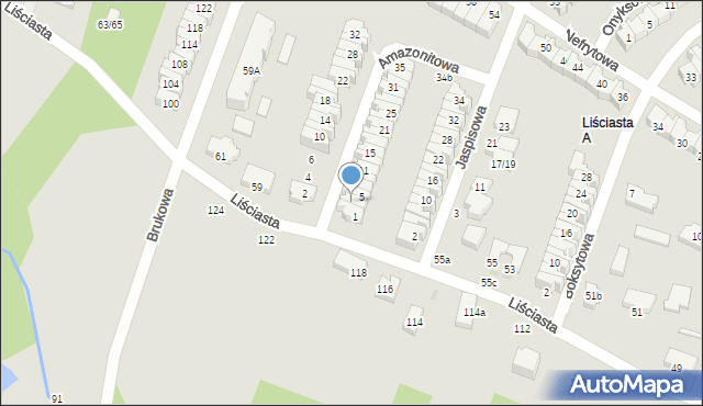 Łódź, Amazonitowa, 3, mapa Łodzi