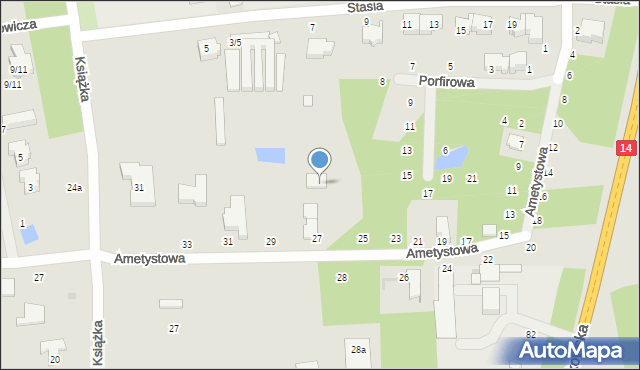 Łódź, Ametystowa, 27b, mapa Łodzi