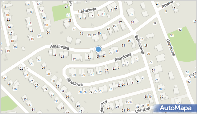 Łódź, Amatorska, 25, mapa Łodzi