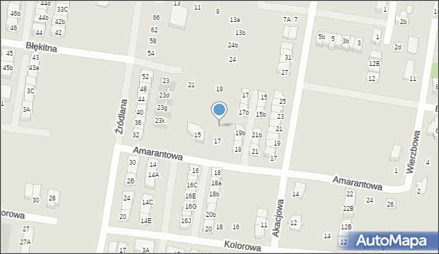 Marki, Amarantowa, 17b, mapa Marki
