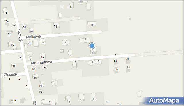 Marysin, Amarantowa, 3, mapa Marysin