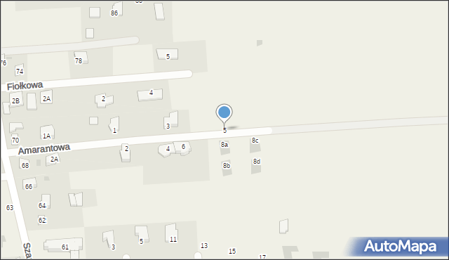 Marysin, Amarantowa, 5, mapa Marysin