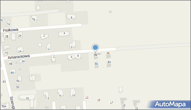Marysin, Amarantowa, 8a, mapa Marysin
