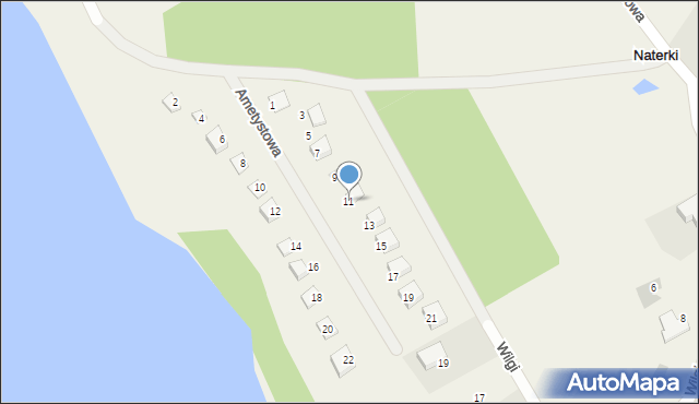 Naterki, Ametystowa, 11, mapa Naterki