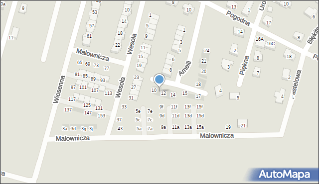 Oława, Amelii, 11, mapa Oława