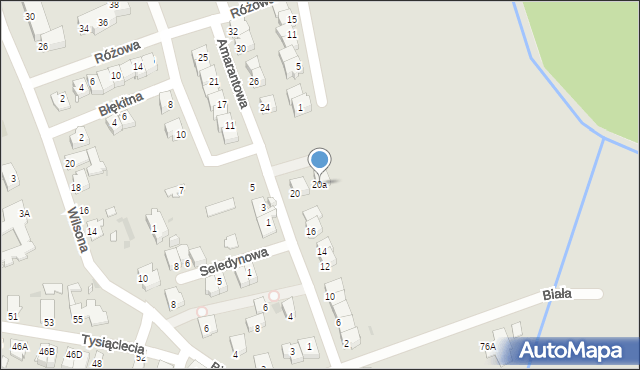 Opole, Amarantowa, 20a, mapa Opola