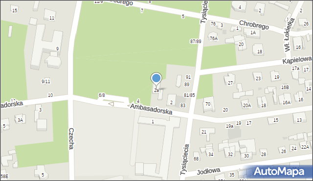 Otwock, Ambasadorska, 2a, mapa Otwock