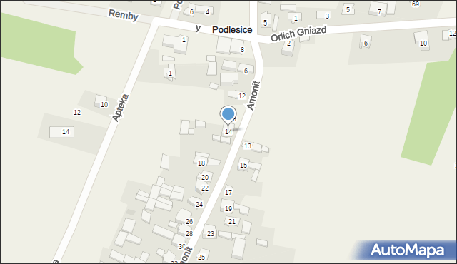 Podlesice, Amonit, 14, mapa Podlesice