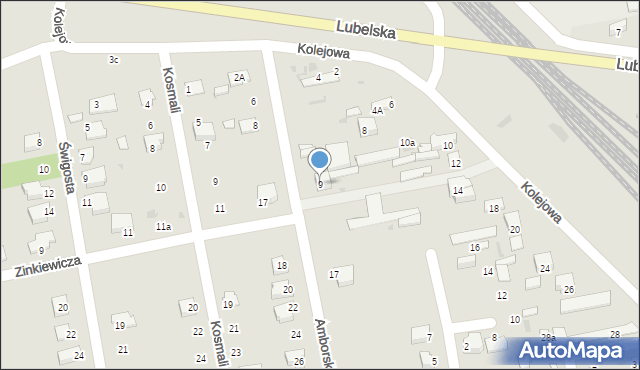 Puławy, Amborskiego Antoniego, 9, mapa Puław