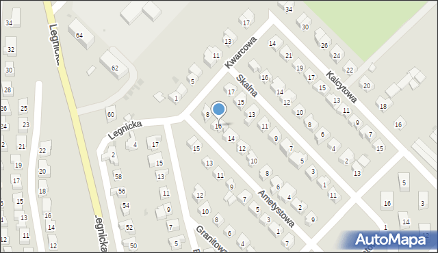 Strzegom, Ametystowa, 16, mapa Strzegom
