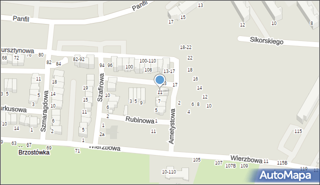 Tomaszów Mazowiecki, Ametystowa, 11, mapa Tomaszów Mazowiecki