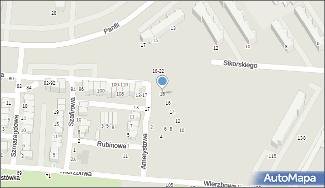 Tomaszów Mazowiecki, Ametystowa, 18, mapa Tomaszów Mazowiecki