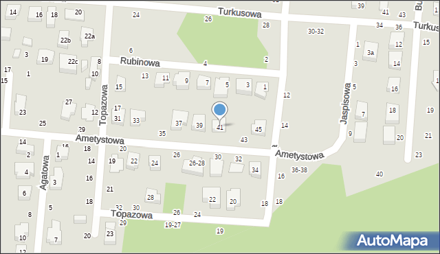 Toruń, Ametystowa, 41, mapa Torunia