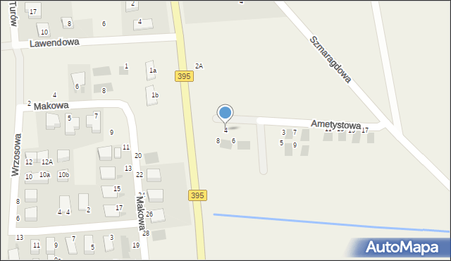 Turów, Ametystowa, 4, mapa Turów