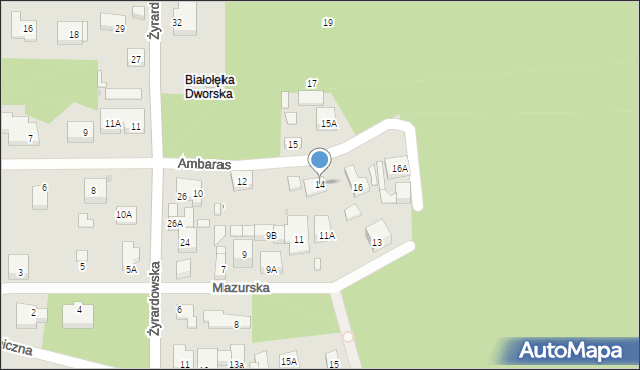 Warszawa, Ambaras, 14, mapa Warszawy