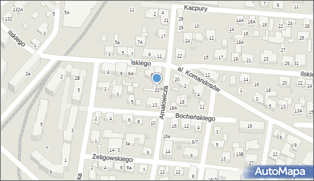 Warszawa, Amałowicza-Tatara Franciszka Michała, mjr., 11, mapa Warszawy