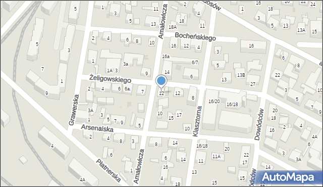 Warszawa, Amałowicza-Tatara Franciszka Michała, mjr., 12, mapa Warszawy