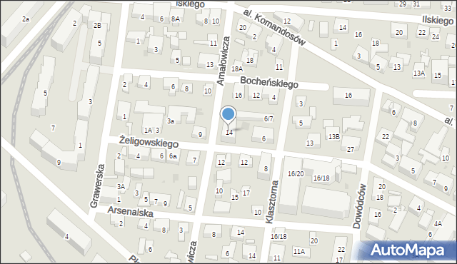 Warszawa, Amałowicza-Tatara Franciszka Michała, mjr., 14, mapa Warszawy