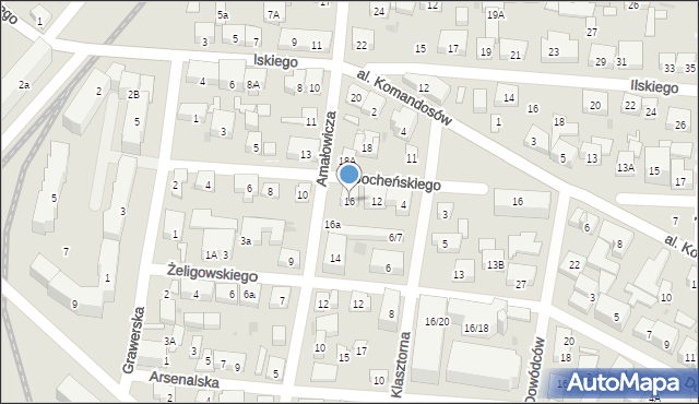 Warszawa, Amałowicza-Tatara Franciszka Michała, mjr., 16, mapa Warszawy