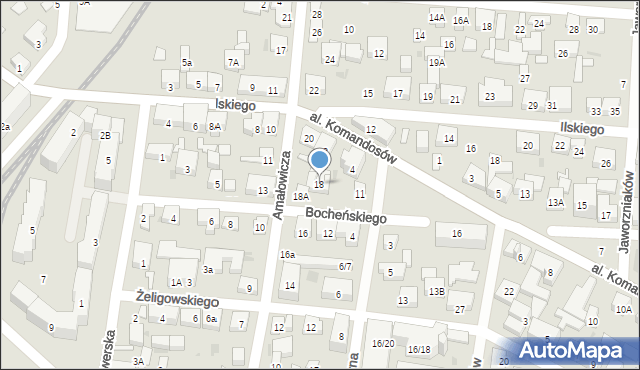 Warszawa, Amałowicza-Tatara Franciszka Michała, mjr., 18, mapa Warszawy