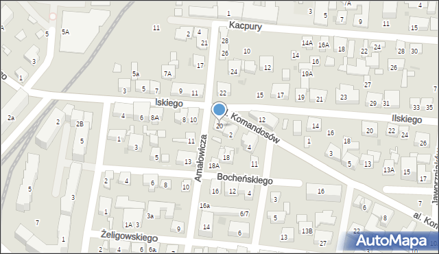 Warszawa, Amałowicza-Tatara Franciszka Michała, mjr., 20, mapa Warszawy