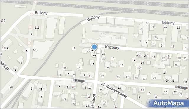 Warszawa, Amałowicza-Tatara Franciszka Michała, mjr., 21, mapa Warszawy