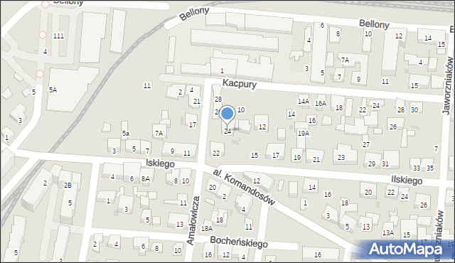 Warszawa, Amałowicza-Tatara Franciszka Michała, mjr., 24, mapa Warszawy