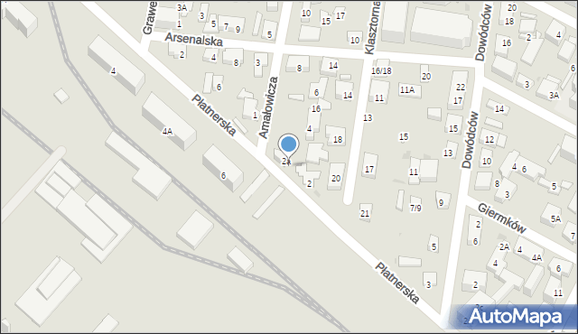 Warszawa, Amałowicza-Tatara Franciszka Michała, mjr., 2b, mapa Warszawy