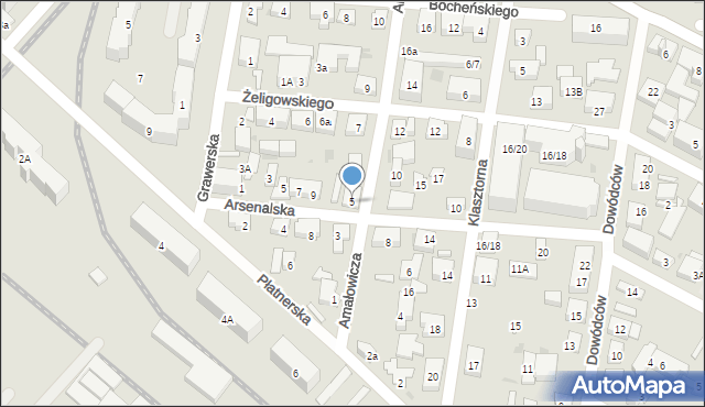 Warszawa, Amałowicza-Tatara Franciszka Michała, mjr., 5, mapa Warszawy