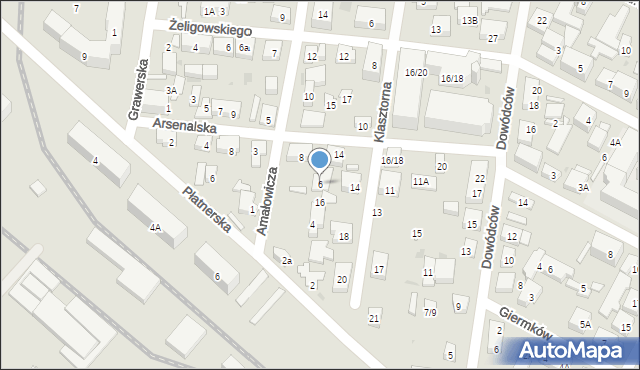 Warszawa, Amałowicza-Tatara Franciszka Michała, mjr., 6, mapa Warszawy