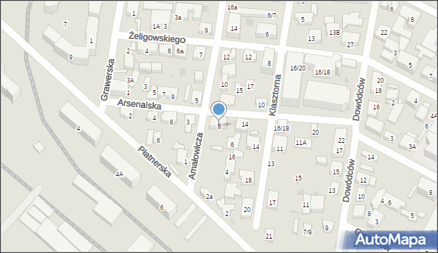 Warszawa, Amałowicza-Tatara Franciszka Michała, mjr., 8, mapa Warszawy