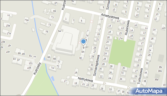 Wrocław, Ametystowa, 9, mapa Wrocławia