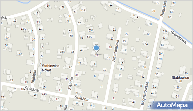 Wrocław, Amarantowa, 14, mapa Wrocławia