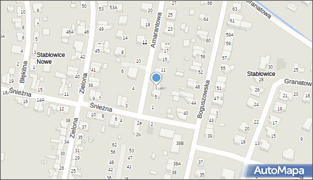 Wrocław, Amarantowa, 7, mapa Wrocławia