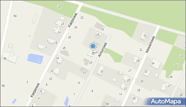 Zamość, Amurowa, 15, mapa Zamościa