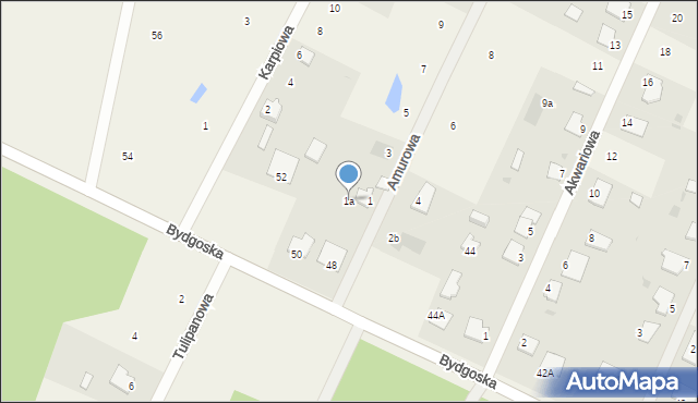 Zamość, Amurowa, 1a, mapa Zamościa