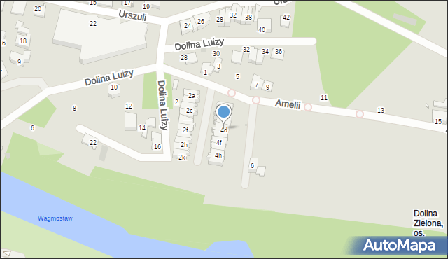 Zielona Góra, Amelii, 4d, mapa Zielona Góra