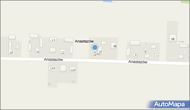 Anastazów, Anastazów, 11, mapa Anastazów