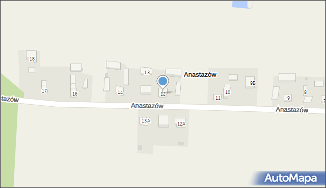 Anastazów, Anastazów, 12, mapa Anastazów