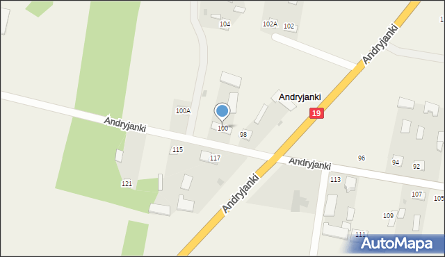 Andryjanki, Andryjanki, 100, mapa Andryjanki