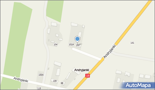 Andryjanki, Andryjanki, 102, mapa Andryjanki