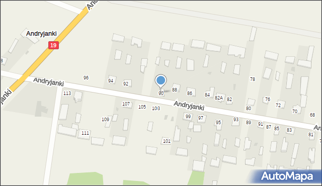 Andryjanki, Andryjanki, 90, mapa Andryjanki