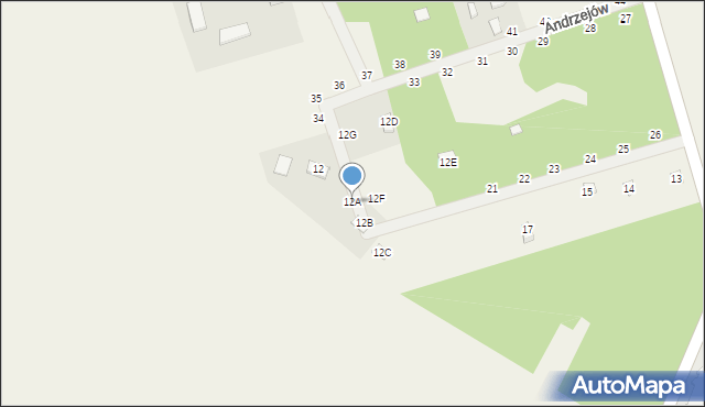Andrzejów, Andrzejów, 12A, mapa Andrzejów