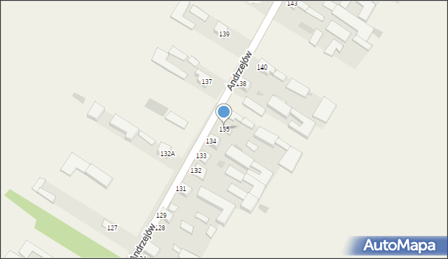 Andrzejów, Andrzejów, 135, mapa Andrzejów