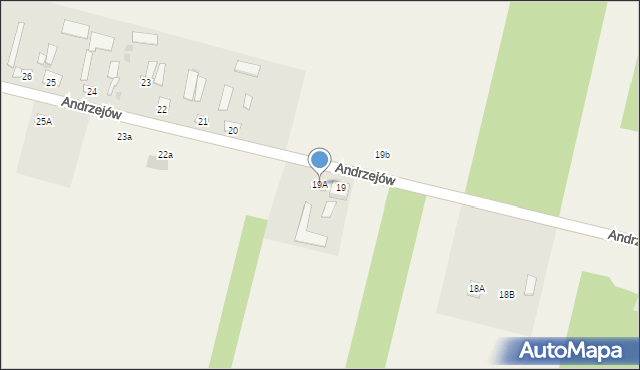 Andrzejów, Andrzejów, 19A, mapa Andrzejów