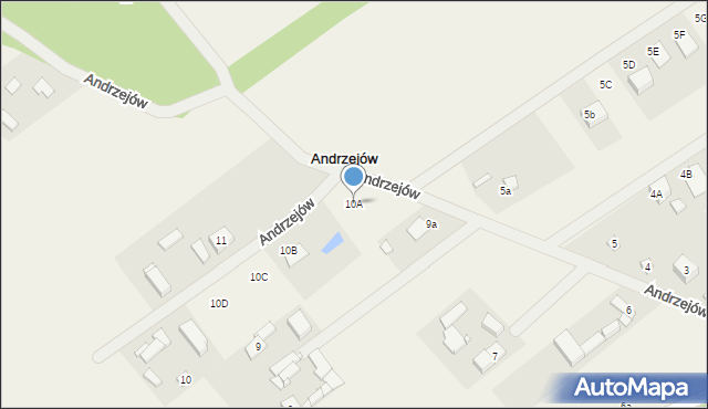 Andrzejów, Andrzejów, 10A, mapa Andrzejów