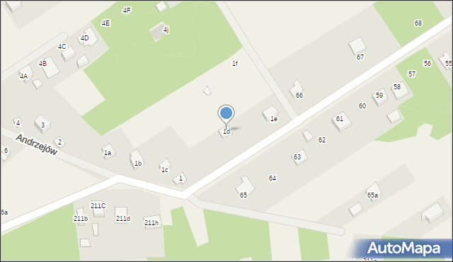 Andrzejów, Andrzejów, 1d, mapa Andrzejów
